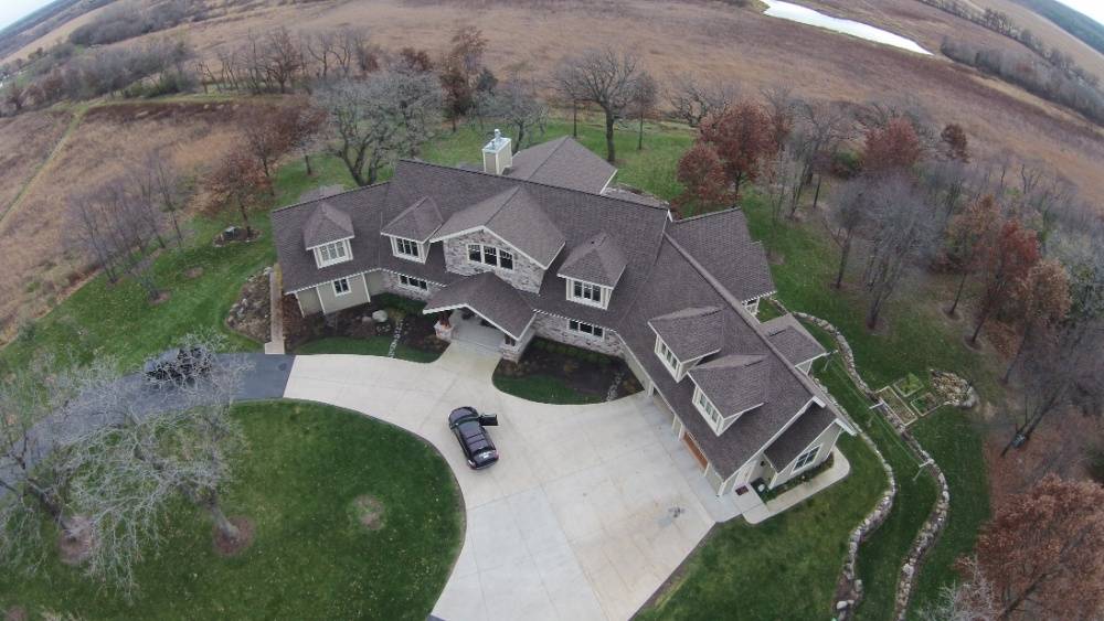 Black asphalt roof on large home in Deerfield