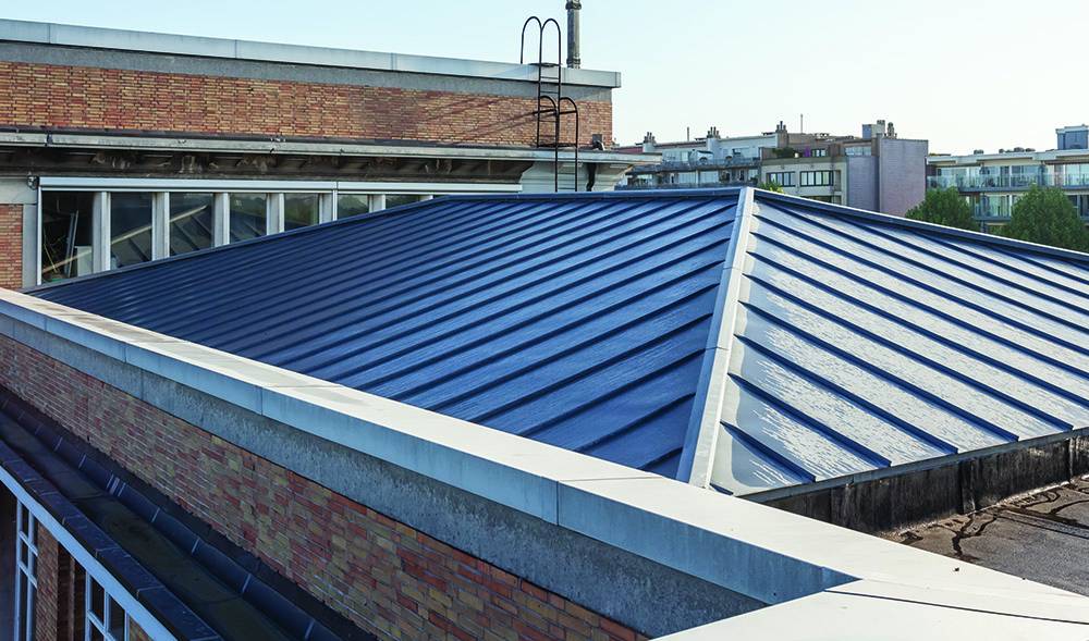 Metal roof installed on a business in Deerfield, IL